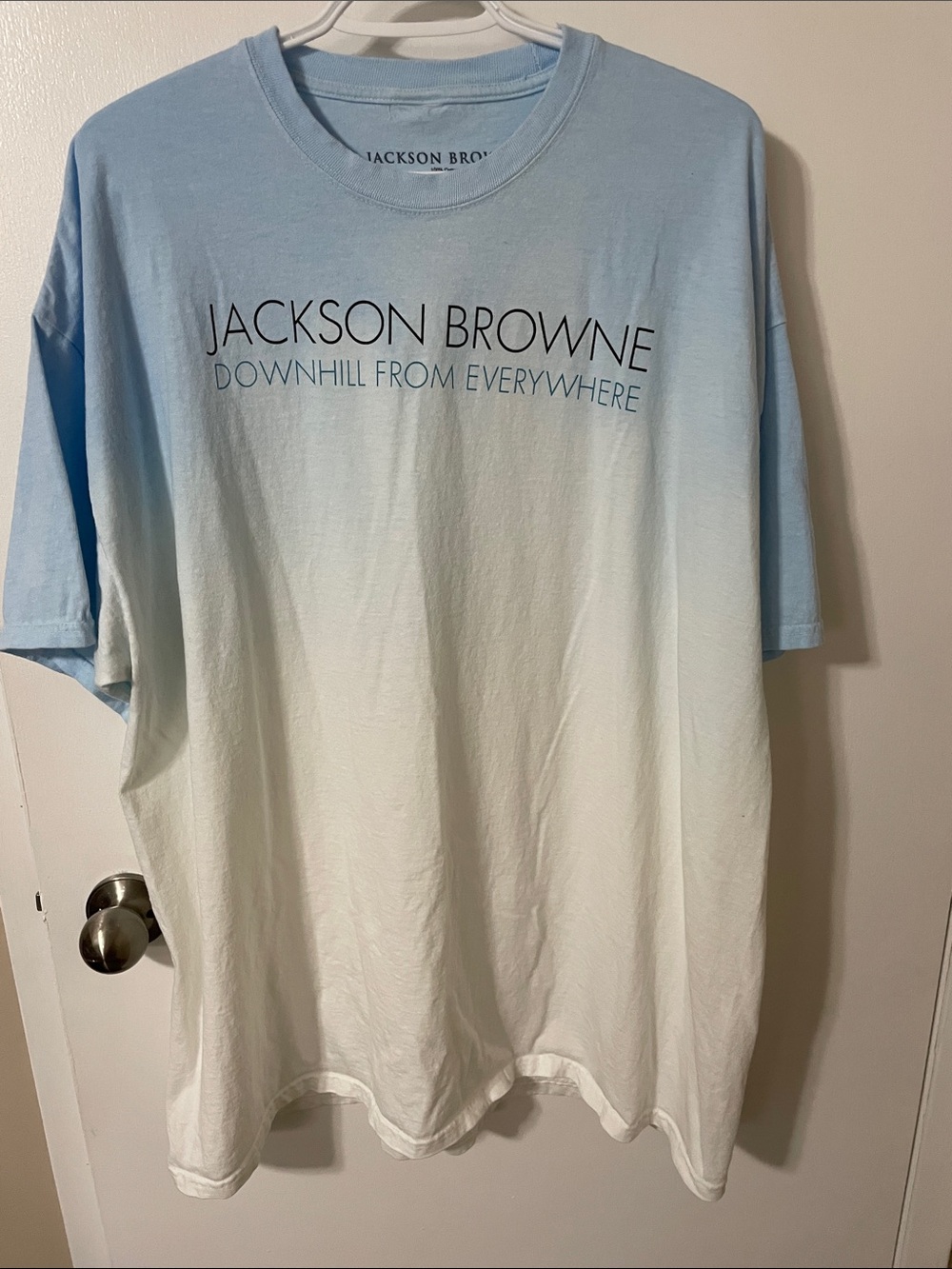 Jackson Brown Downhill From Everywhere Light Blue to White Ombre Tee Size 2X
